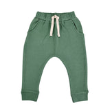 Baby kid organic lounge pants | basil green
