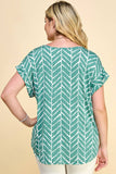 PLUS SIZE SHORT SLEEVE DOLMAN TOP