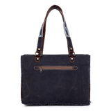 Canvas & Leather Women Small & Cross Body - Black/White