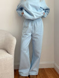 Baby Blue Polka Dot Flare Sweatpants
