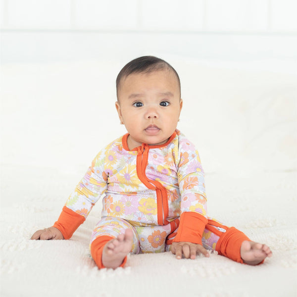 Baby Onesie Pajamas - Retro Floral