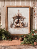 Nativity Scene Vintage Wood Sign