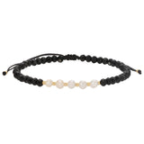 Set/12 Adjustable Crystal and Pearl Bracelets