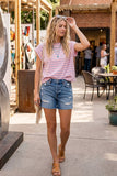 Striped Cap Sleeve Relaxed Fit Top