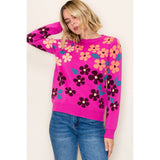 FLORAL JACQUARD HEAVY SWEATER