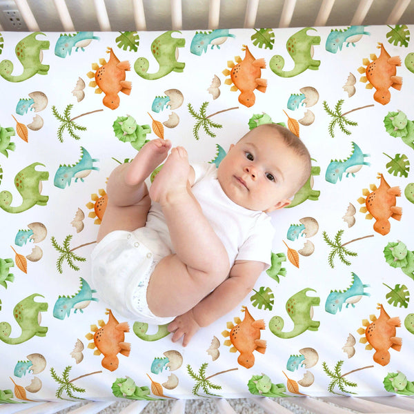Standard Size Fitted Crib Sheet - Dinosaurs