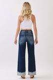 PETRA HIGH RISE STRETCH WIDE LEG W/ CUFFED HEM JEANS