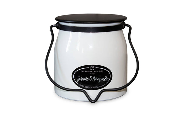 16 oz Butter Jar Candle: Jasmine & Honeysuckle