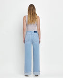SUPER HIGH RISE CUFFED BAGGY WIDE JEANS F5796