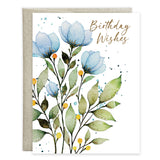 With Scripture Birthday Greeting Card - Blue Blooms