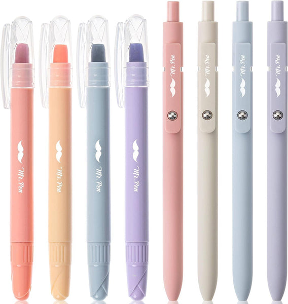 Mr. Pen Bible Highlighters and Pens No Bleed, 8 Pack