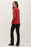 JOSSLYN CLASSIC CREW NECK DROP SHOULDER RIBBED SWEATER