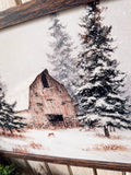 Natural Wood Barn in Winter Wood Sign