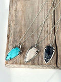 Western Style Arrowhead Turquoise Stone Pendant Necklace