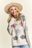PLUS PUFF FLOWER SWEATER