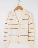 Lily Cardigan Sweater | Knitted Cardigan | Striped Cardigan