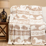 Wrangler Tan Rodeo Stretchy Throw Blanket
