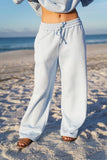 Baby Blue Polka Dot Flare Sweatpants