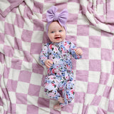 Myla Purple Checks PLUSH BLANKET