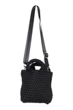 Black Woven Bucket Bag