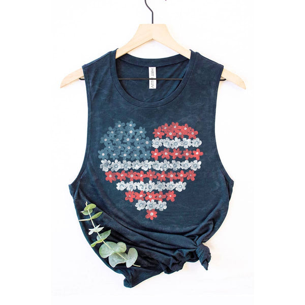 Heart Flag Graphic Tank