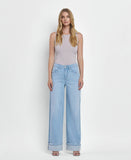 SUPER HIGH RISE CUFFED BAGGY WIDE JEANS F5796