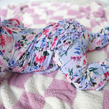Myla Purple Checks PLUSH BLANKET