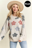PLUS PUFF FLOWER SWEATER