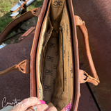 Virginia Cowhide Checkered Tote Handbag