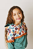 Girls Molly Forest Green Floral Winter Fall Hooded Sweat Set