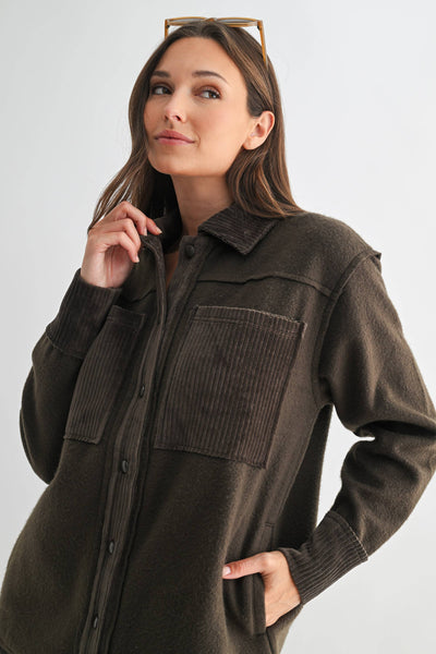 TerrainMix Corduroy & Fleece Shacket
