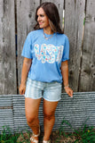 Lace Trim USA Graphic Tee - Flo Blue