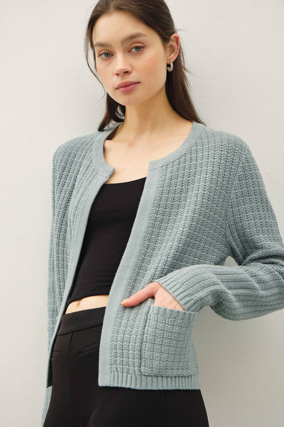 CHUNKY KNIT OPEN FRONT CARDIGAN