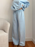 Baby Blue Polka Dot Flare Sweatpants