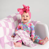 Myla Purple Checks PLUSH BLANKET