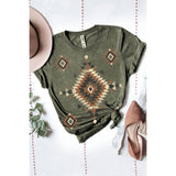 SOUTHWESTERN TRIBAL PATTERN MINERAL GRAPHIC TEE