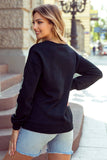Glitter Ghost Pattern Crew Neck Halloween Sweatshirt