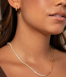 18K STAINLESS STEEL TARNISH FREE TENNIS NECKLACE