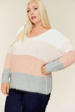 Lovely plus color block top