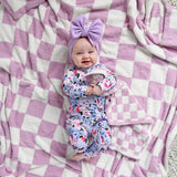 Myla Purple Checks PLUSH BLANKET