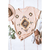 SOUTHWESTERN TRIBAL PATTERN MINERAL GRAPHIC TEE