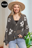 PLUS LIGHTWEIGHT FLORAL CARDIGAN
