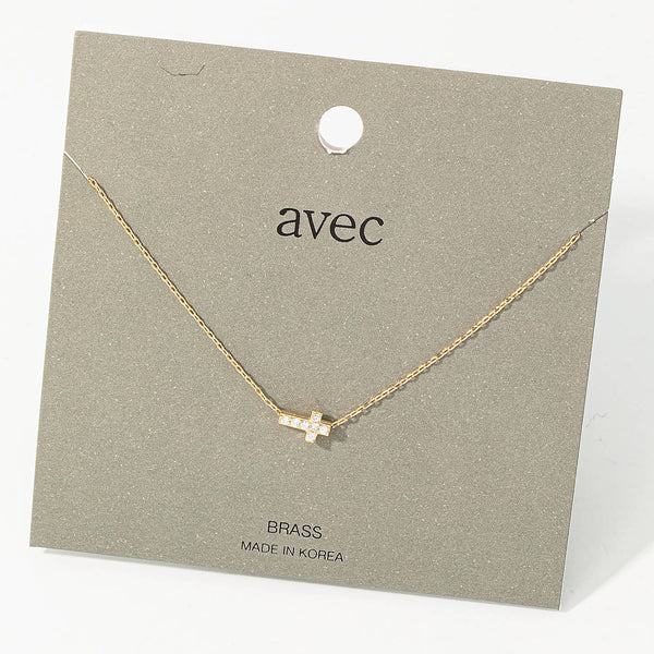 Dainty Chain Mini Pave Cross Necklace