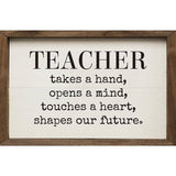 Teacher White Sign