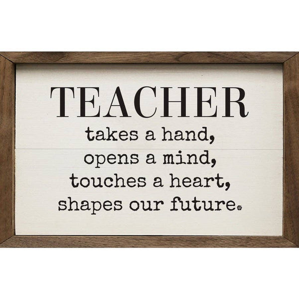 Teacher White Sign