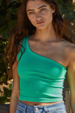 Seamless One Shoulder Ribbed Top