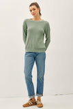 JOSSLYN CLASSIC CREW NECK DROP SHOULDER RIBBED SWEATER