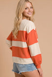 Pumpkin Appliqué Color Block Pullover