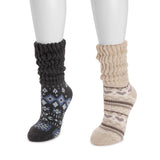 MUK LUKS Women's 2 Pair Pack Slouch Heat Retainer Socks