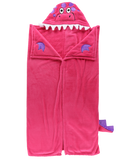 Wearable Hooded Fleece Blankets For Kids - Pink Dinosaur